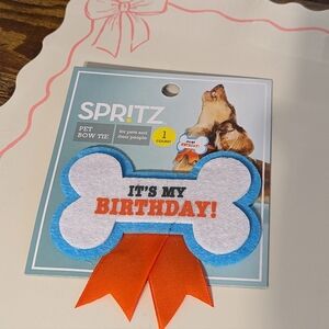 It's My Birthday Dog Bone Bowtie NWT!